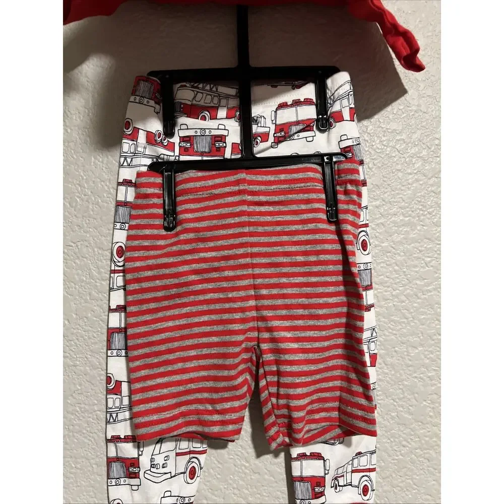 NEW Carter's Boy's 3-Piece Pajama Fire Chief Rescue Pajama Set 12 Months Red